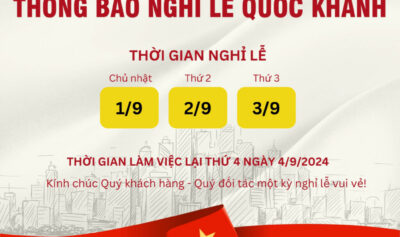 Thông báo lịch nghỉ lễ Quốc Khánh 2024