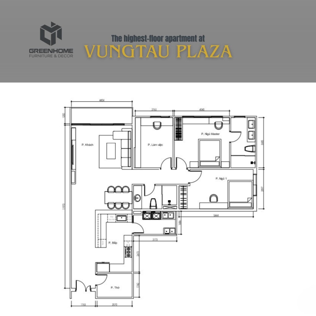 thiết kế thi công nội thất căn hộ Vũng Tàu Plaza 1