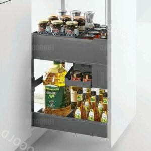 Giá gia vị chai lọ nhôm cao cấp màu ghi đậm GH-EUM2135G