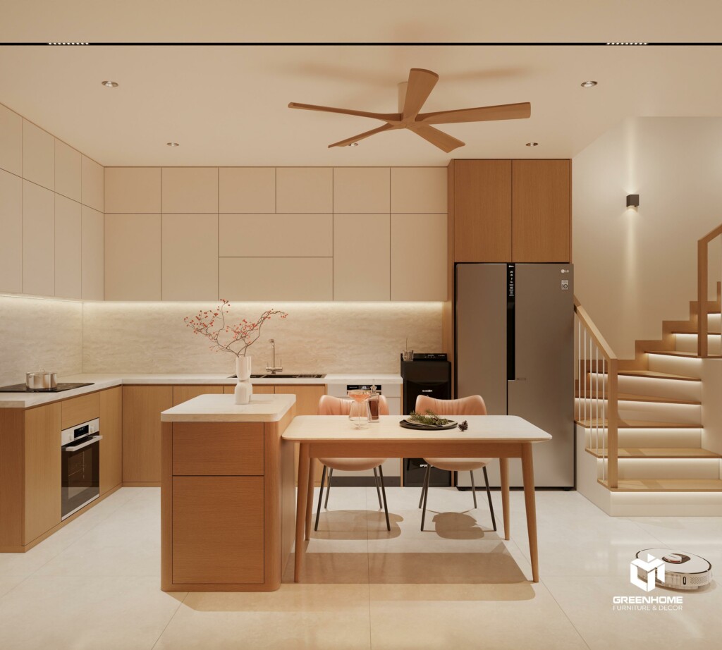 THIẾT KẾ NỘI THẤT NHÀ PHỐ PHONG CÁCH MODERN JAPANDI – TINH GIẢN, THANH LỊCH VÀ ĐẦY CẢM XÚC